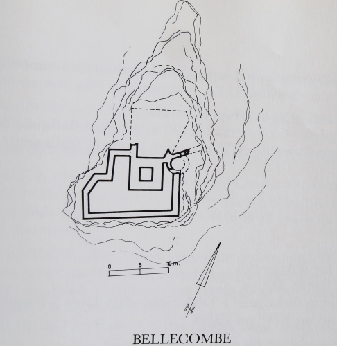 Plan du chteau de Bellecombe d'aprs bibliographie