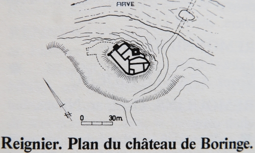 Plan du chteau de Boringe d'aprs bibliographie