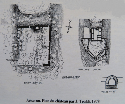 Plans du chteau de Jasseron d'aprs les sources