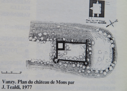 Plan du chteau de Mons d'aprs les sources