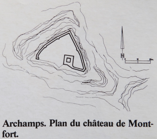 Plan du chteau de Montfort d'aprs bibliographie