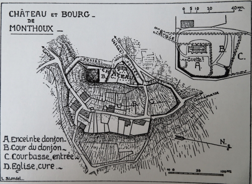 Plan du chteau de Monthoux d'aprs bibliographie