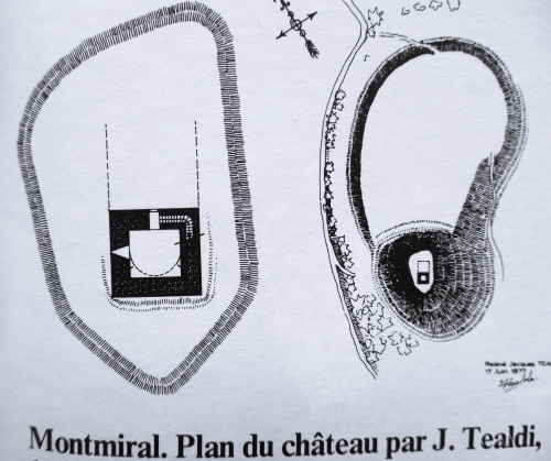 Plan du chteau de Montmiral d'aprs les sources