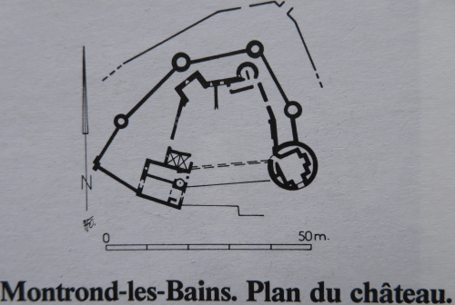 Plan du chteau de Montrond les Bains d'aprs les sources