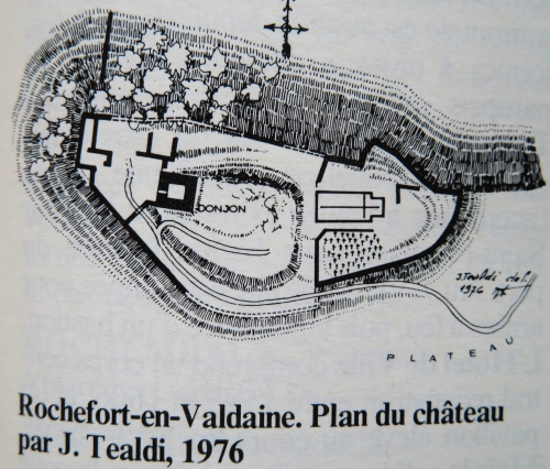 Plan du chteau de Rochefort en Valdaine d'aprs les sources