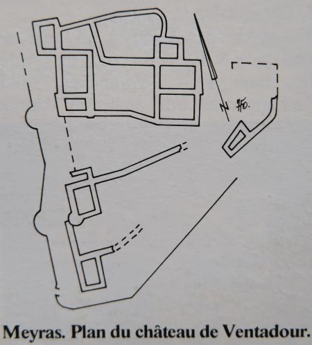 Plan du chteau de Ventadour d'aprs bibliographie