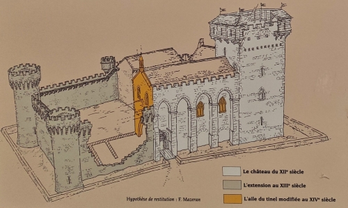 Plan du ch�teau de Capestang d'apr�s les sources