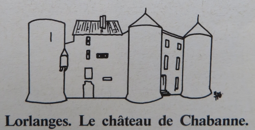 Dessin du château de Chabanne d'après les sources
