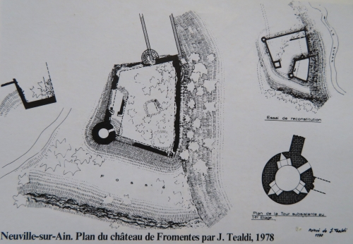 Plan du château de Fromentes d'après les sources