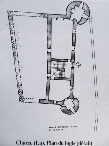 Plan du château de La Charce d'après les sources