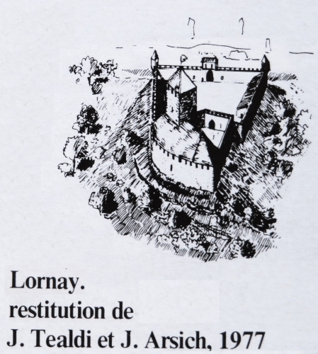 Restitution du château de La Cour à Lornay d'après les sources