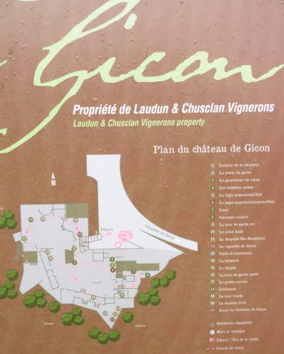 Plan du château de Gicon trouvé sur site